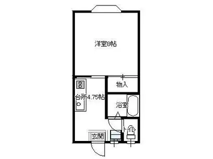 ビレッジパステロ(1K/2階)の間取り写真