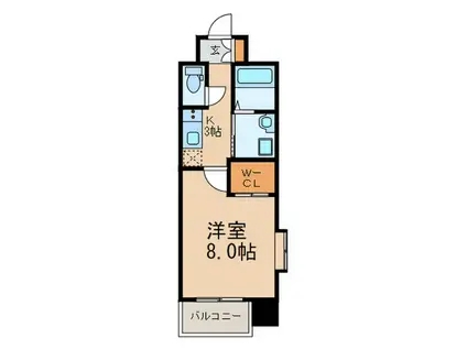 ギャラクシー博多駅前(1K/5階)の間取り写真