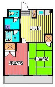 ピースフルハイツ(2DK/3階)の間取り写真