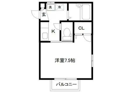 PALETTE TOWN(1K/2階)の間取り写真