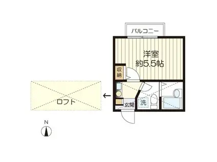 マ・ピエス生田 5(1K/1階)の間取り写真