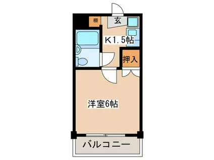 メゾンアベイユ3(1K/1階)の間取り写真