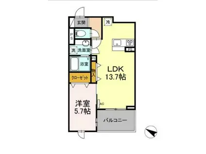 アロマIII(1LDK/2階)の間取り写真