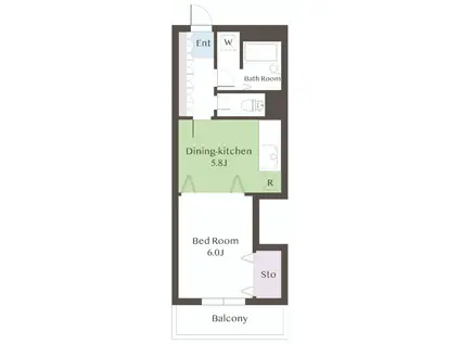 タウンホーム西品川(1DK/2階)の間取り写真