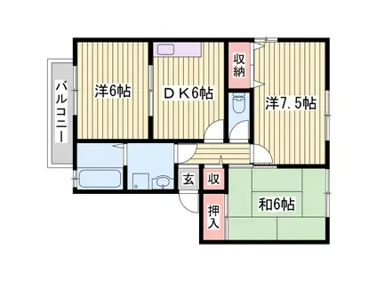 ウィズガーデン(3DK/2階)の間取り写真