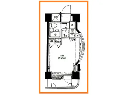 ダイアパレスステーションプラザ武蔵新城(1K/4階)の間取り写真