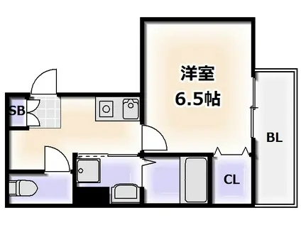 ハルあみだいけ(1K/7階)の間取り写真