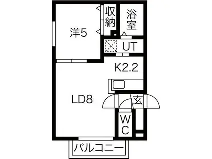 LICHTRARE北大ウエスト(1LDK/4階)の間取り写真