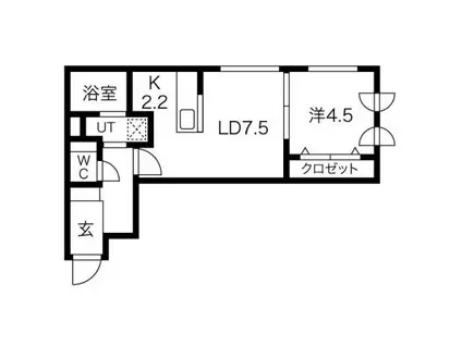 シティプレミア宮の森(1LDK/2階)の間取り写真