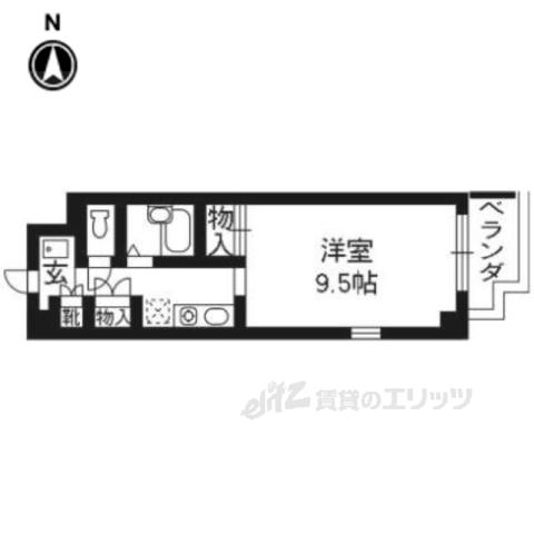 SUNRICH御池(1K/3階)の間取り写真