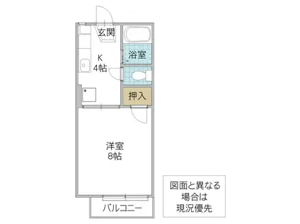 アネックスデムス B棟(1K/1階)の間取り写真