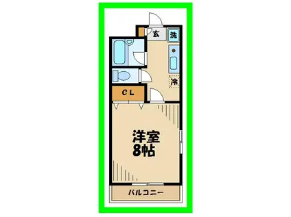 エルレアン(1K/4階)の間取り写真