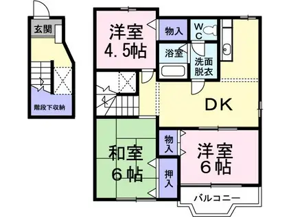 エスポワール茶屋の原(3LDK/2階)の間取り写真