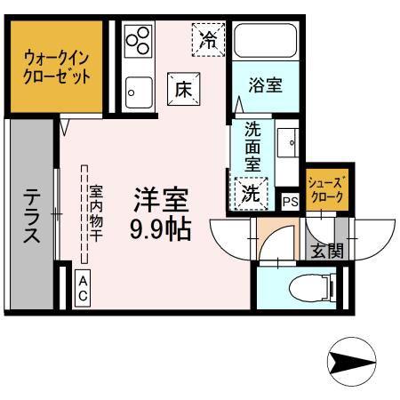 J-ROOM妃 VII番館 屋代駅前(ワンルーム/1階)の間取り写真