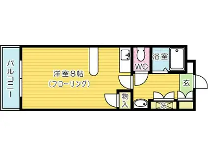 エレガントプラザ(ワンルーム/4階)の間取り写真