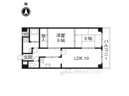 エミネンス善(2LDK/4階)の間取り写真