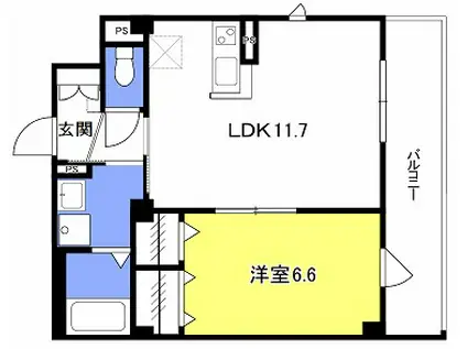 ハウス・デ・フリーデンス(1LDK/3階)の間取り写真