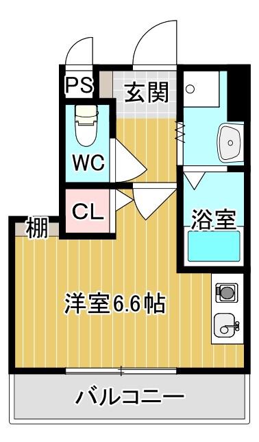 C.REST八尾(ワンルーム/1階)の間取り写真