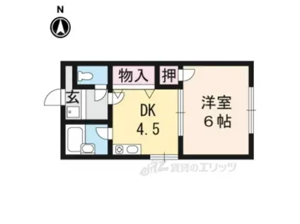 ジョンズフラット(1DK/1階)の間取り写真