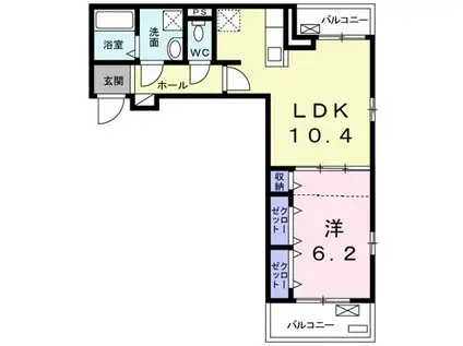 アルティミーノI(1LDK/3階)の間取り写真