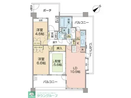ルネステージ登戸(3LDK/2階)の間取り写真