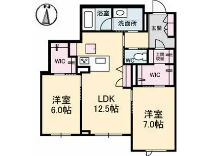 CLOCHETTEK(2LDK/1階)の間取り写真