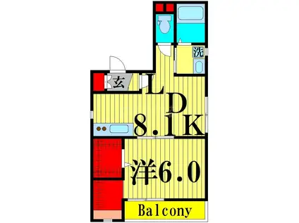エクセレント赤羽(1LDK/2階)の間取り写真
