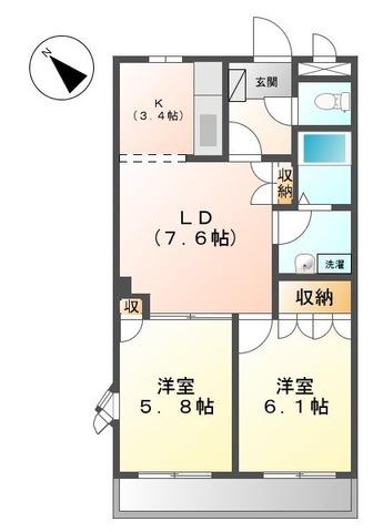パークフロント大門(2LDK/1階)の間取り写真