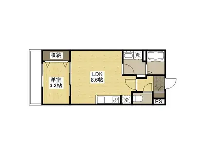 月光多治米(1LDK/3階)の間取り写真