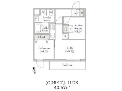 テラブリック南大井(1SLDK/3階)の間取り写真