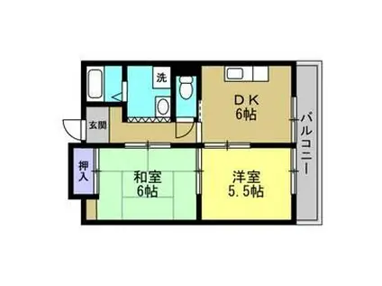 エクセレンス恒榮(2DK/2階)の間取り写真