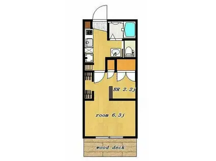 ALLURE腰越(1K/1階)の間取り写真