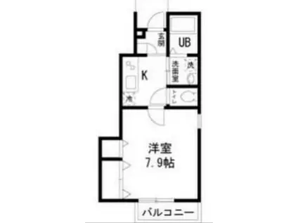 カトル・ボヌール(1K/1階)の間取り写真