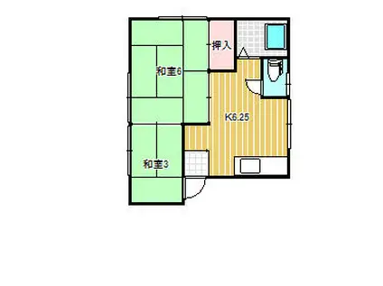エヌハイム 2号棟(2K/1階)の間取り写真