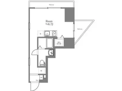 ライオンズマンション西五反田第2(ワンルーム/7階)の間取り写真