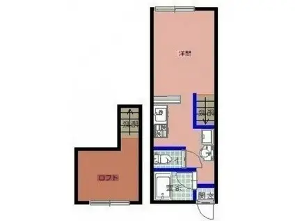 アメニティ大和(ワンルーム/2階)の間取り写真