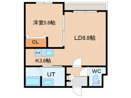 EARENDEL港町エアレンデルミナトチョウ(1LDK/3階)の間取り写真