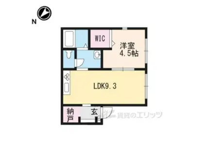 キタハイツA棟(1LDK/2階)の間取り写真