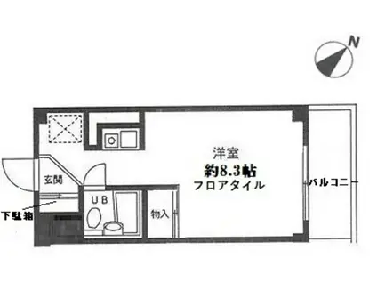 ドーミィー綱島(ワンルーム/3階)の間取り写真