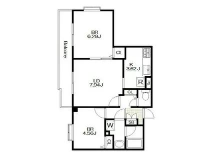 クレアコート大蔵(2LDK/3階)の間取り写真