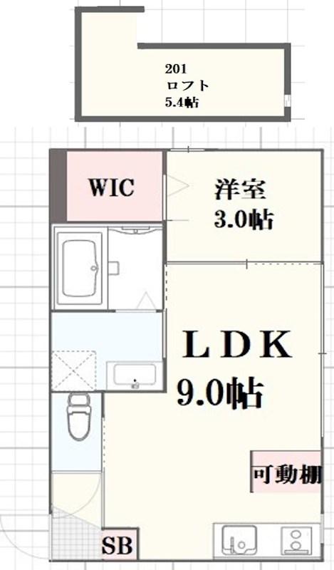 LEGGERO武庫川(1LDK/1階)の間取り写真