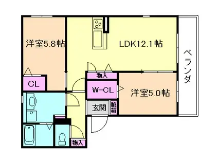 ルピナス御幣島(2LDK/3階)の間取り写真