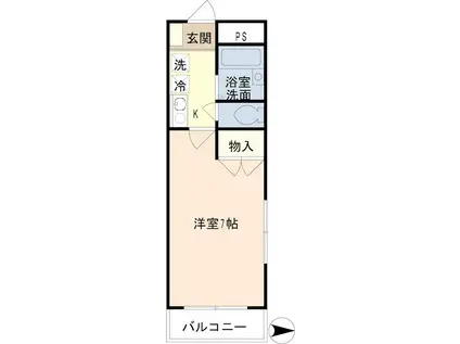 チェリーK(1K/3階)の間取り写真
