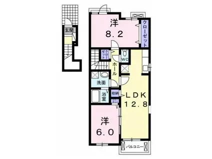 コンフォート・ビスタ3(2LDK/2階)の間取り写真
