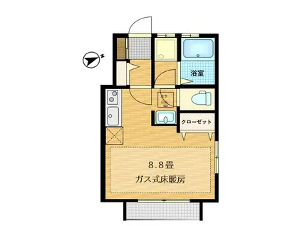 セサミ調布(ワンルーム/1階)の間取り写真