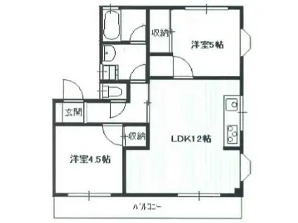 メイプルハイツ(2LDK/2階)の間取り写真
