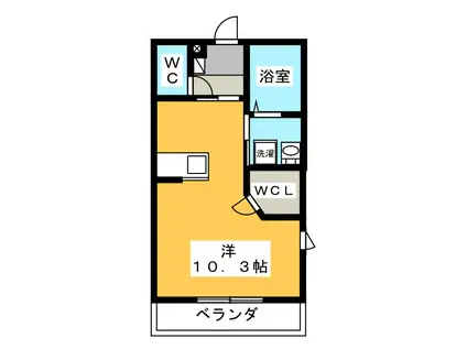 メゾン・クロシェット(ワンルーム/2階)の間取り写真