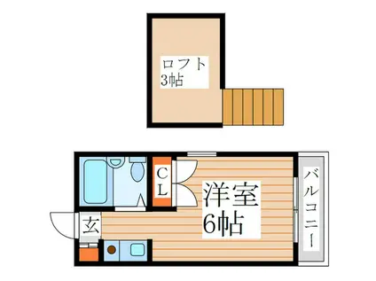 ドミール・ミナミ(ワンルーム/2階)の間取り写真