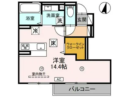 タウンさらII(ワンルーム/1階)の間取り写真