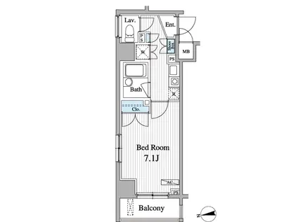 グレース早稲田(1K/4階)の間取り写真